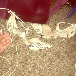 Steve Madden wrap snake skin heels